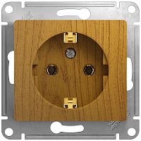 Розетка с заземлением без рамки Systeme Electric Glossa 1-м. дерево картинка